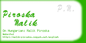 piroska malik business card